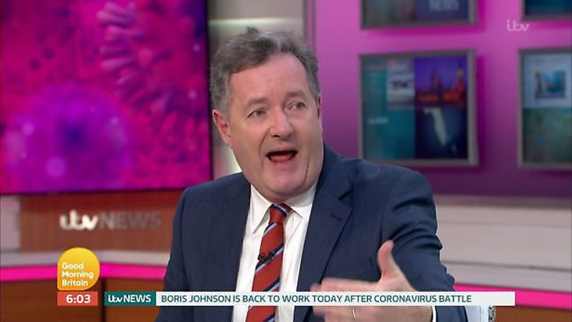Piers Morgan called the ban on ministers appearing on GMB 'pathetic and cowardly' on Twitter. Photo: ITV - Credit: Archant