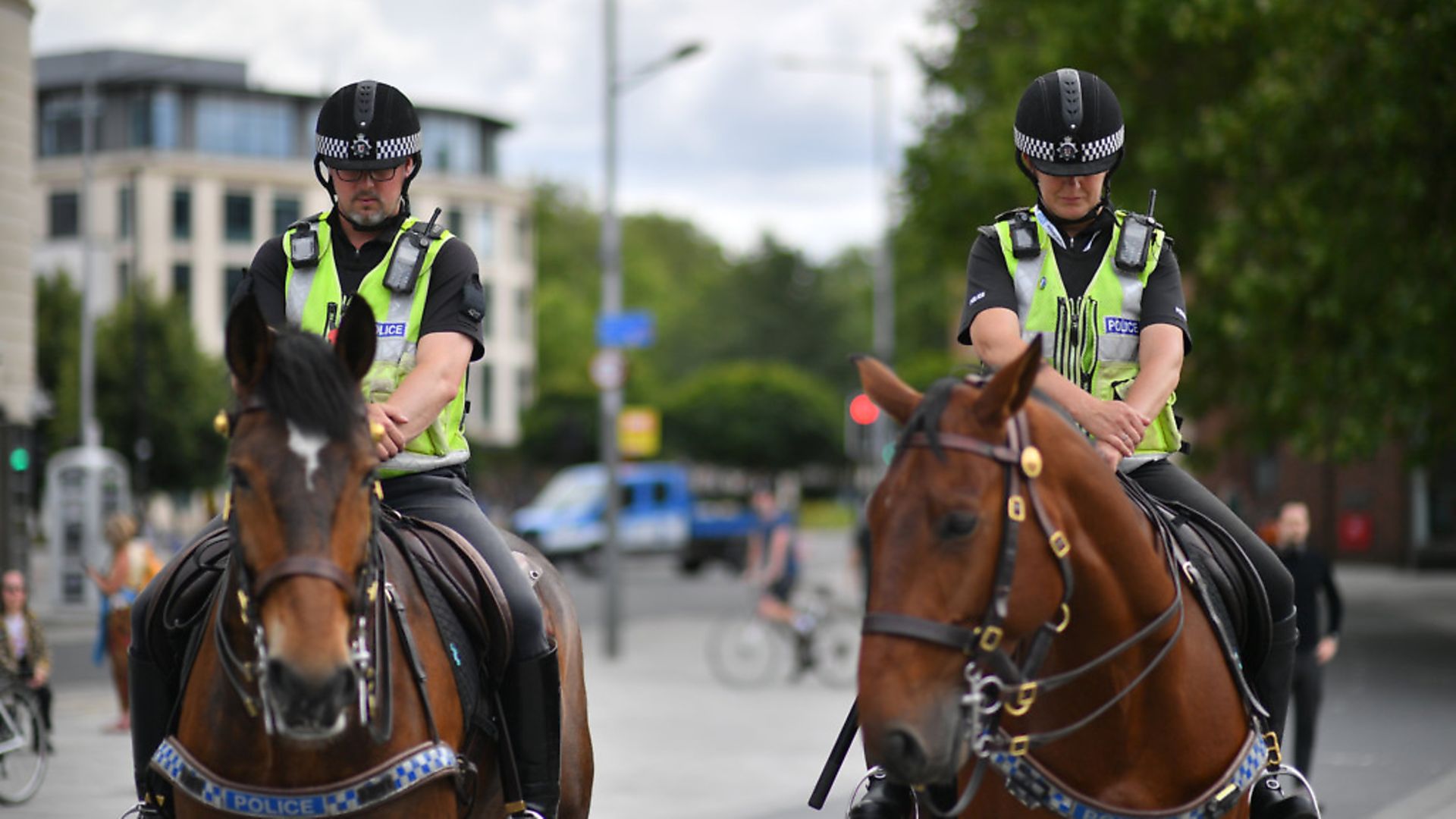 Police on horseback during a Black Lives Matter protest rally. Photograph: Ben Birchall/PA. - Credit: PA