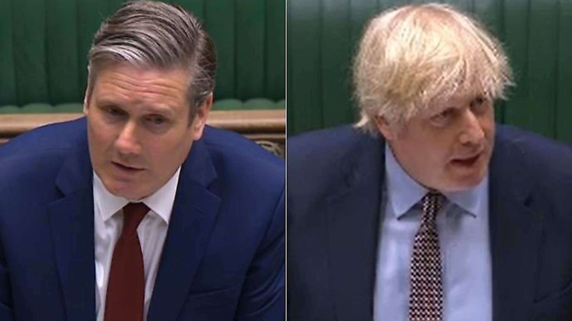Opposition leader Sir Keir Starmer and prime minister Boris Johnson during Prime Minister's Questions (PMQs); ParliamentLive.com - Credit: Archant