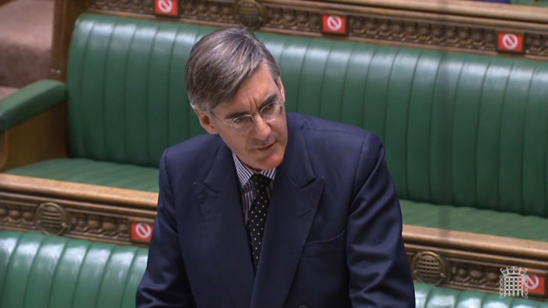 Jacob Rees Mogg answering questions in the House of Commons, London, during a motion on parliamentary proceedings during the pandemic. Photograph: House of Commons/PA Wire. - Credit: PA