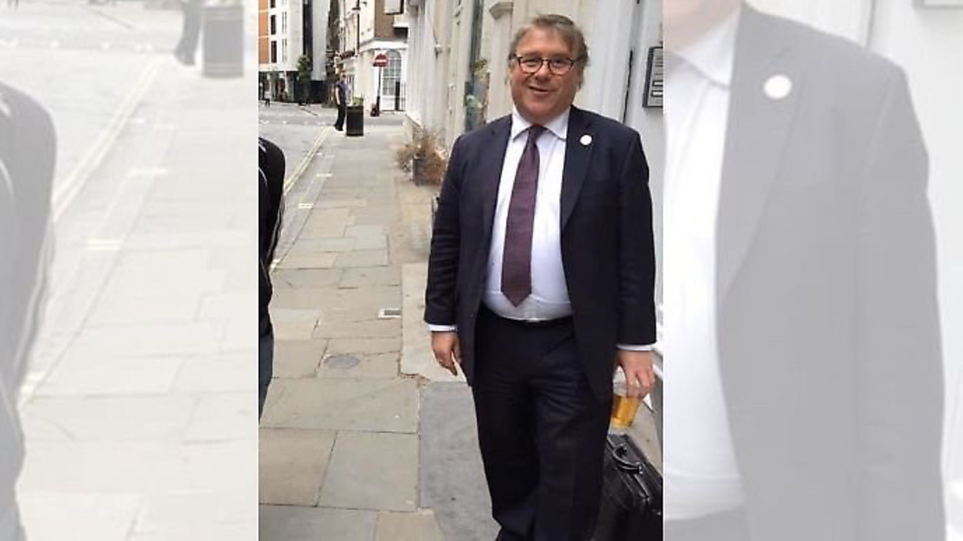 Mark Francois is spotted with a lockdown pint. Photograph: Twitter. - Credit: Archant