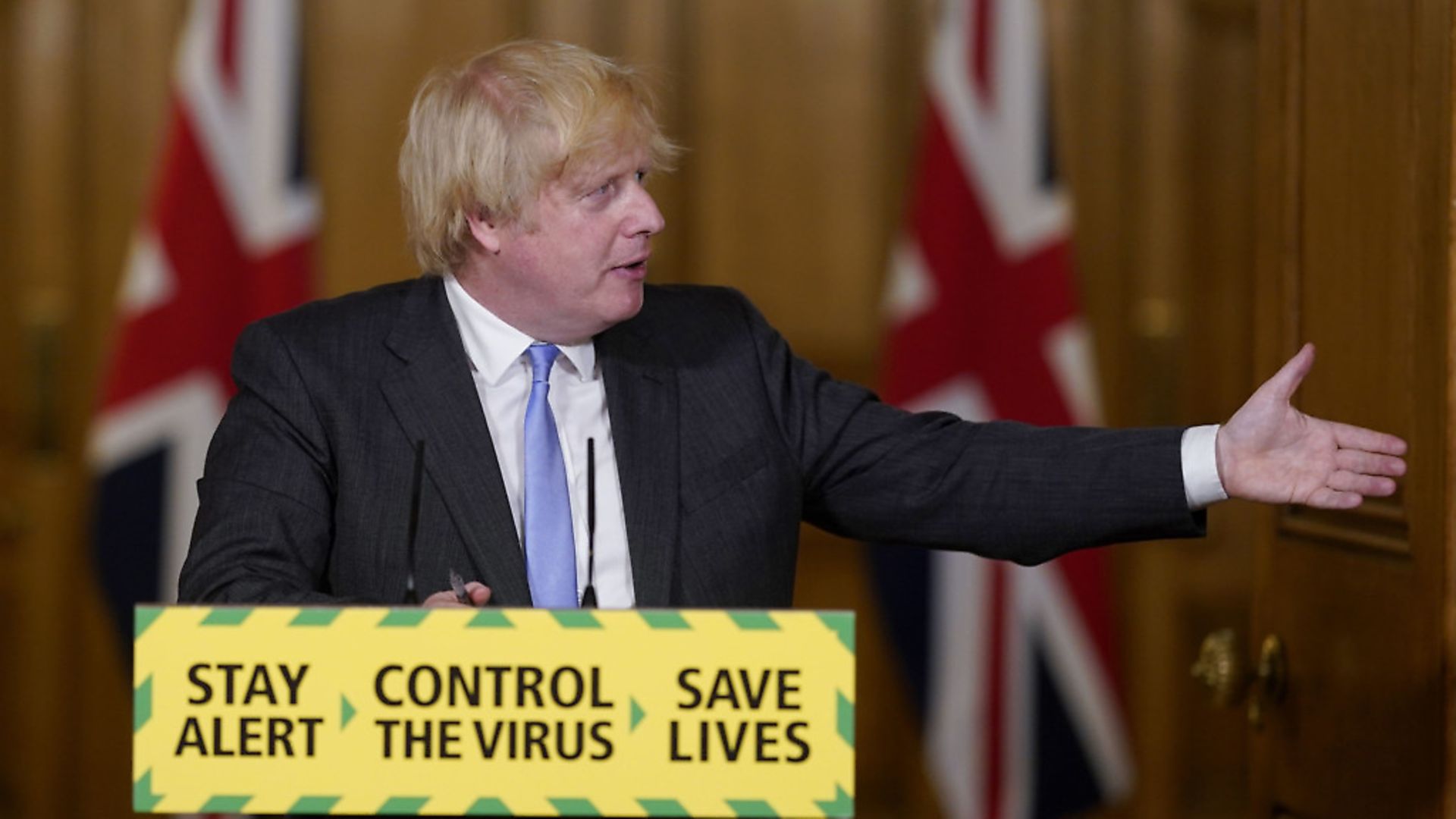 Prime Minister Boris Johnson during a media briefing in Downing Street, London, on coronavirus (COVID-19). (Andrew Parsons/10 Downing Street/Crown Copyright/PA Wire) - Credit: PA