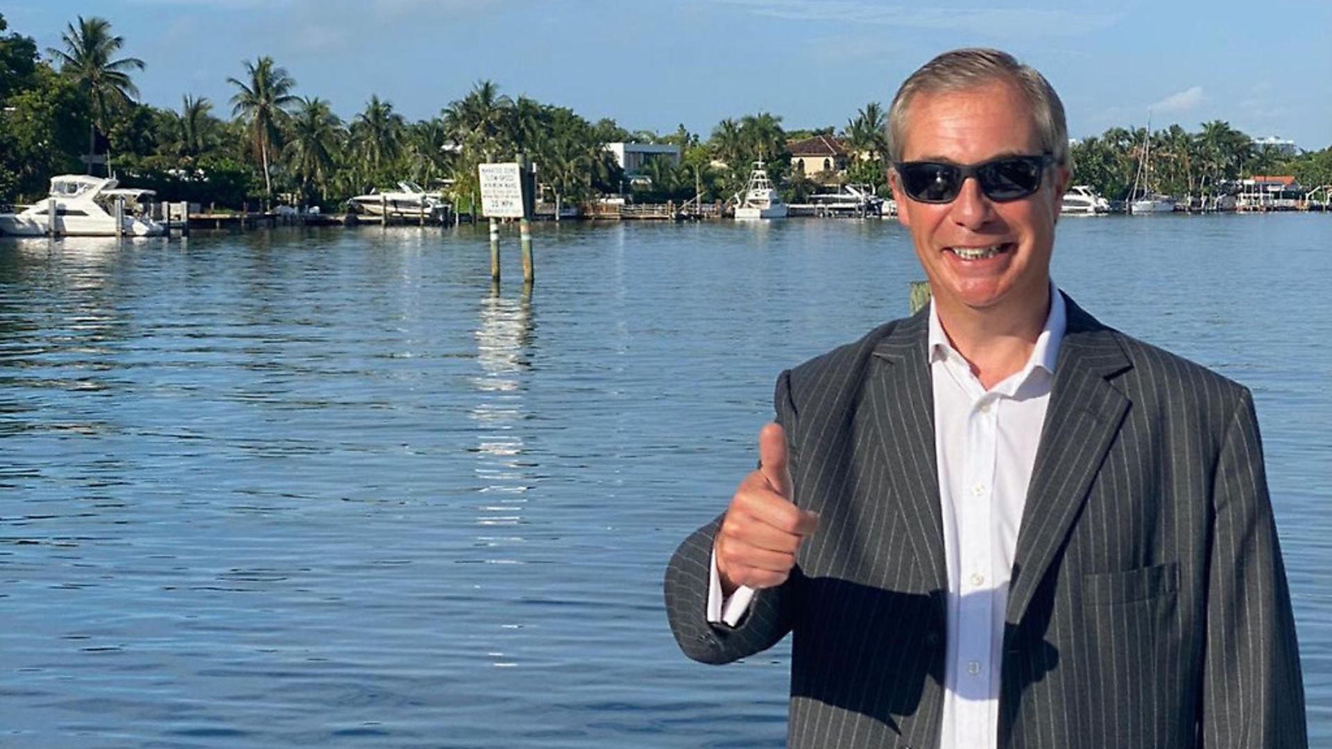 Nigel Farage tweets claiming to be in the USA. Photograph: Twitter. - Credit: Archant