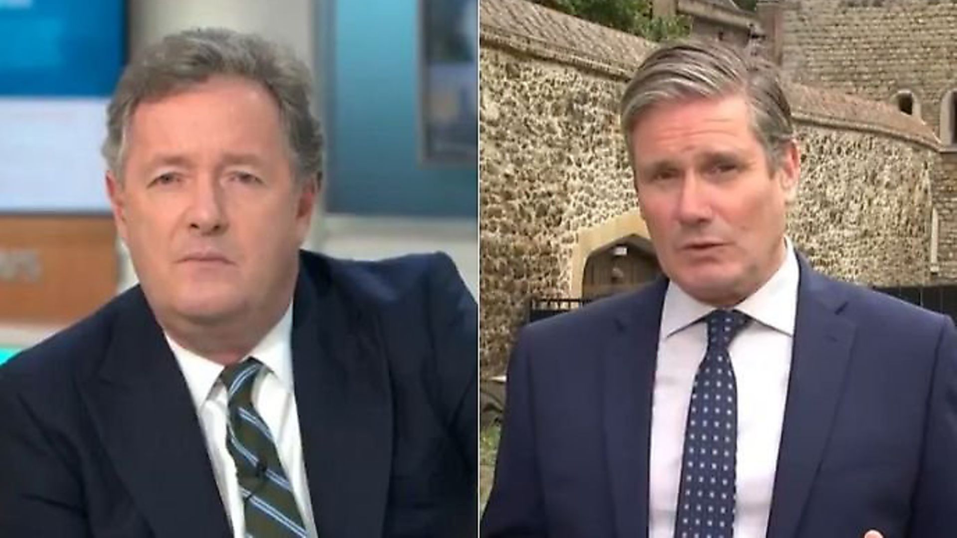 Keir Starmer is challenged by Piers Morgan on Good Morning Britain. Photograph: ITV. - Credit: Archant