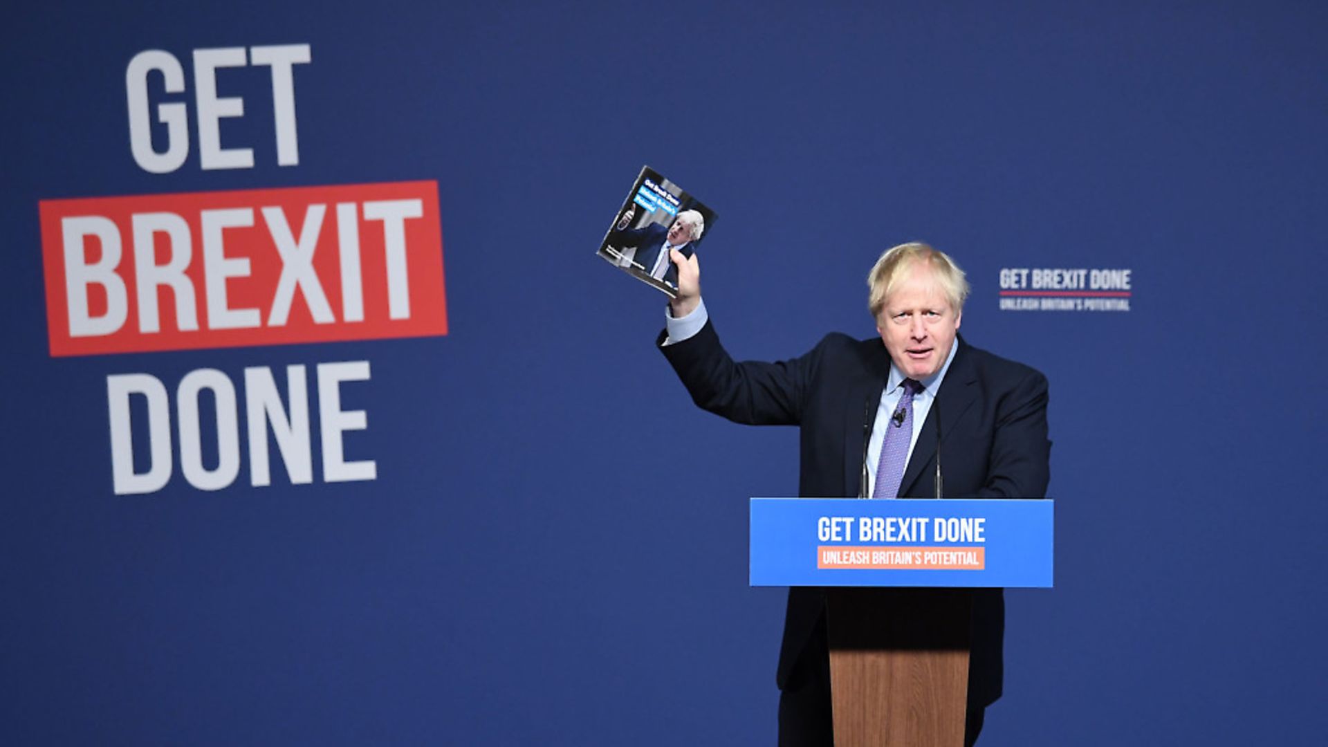 Boris Johnson at the launch of his party's election manifesto in Telford. Photograph: Stefan Rousseau/PA. - Credit: PA
