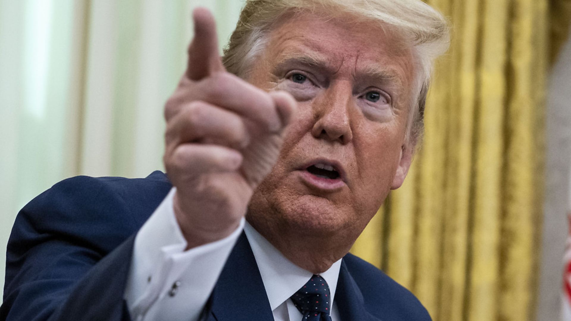 US president Donald Trump speaks in the Oval Office. Photo: Doug Mills-Pool/Getty Images - Credit: Getty Images