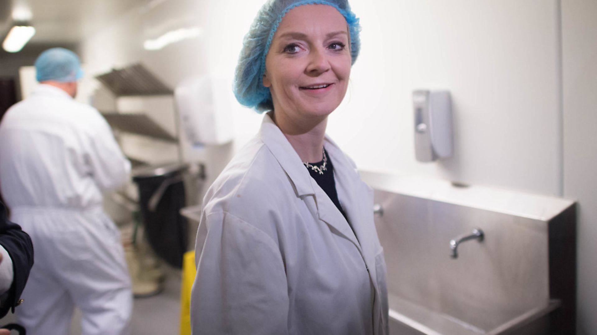 Liz Truss visits to the Fruit pig company, Wisbech, to make the case for Brexit. Photograph: Stefan Rousseau/PA. - Credit: PA