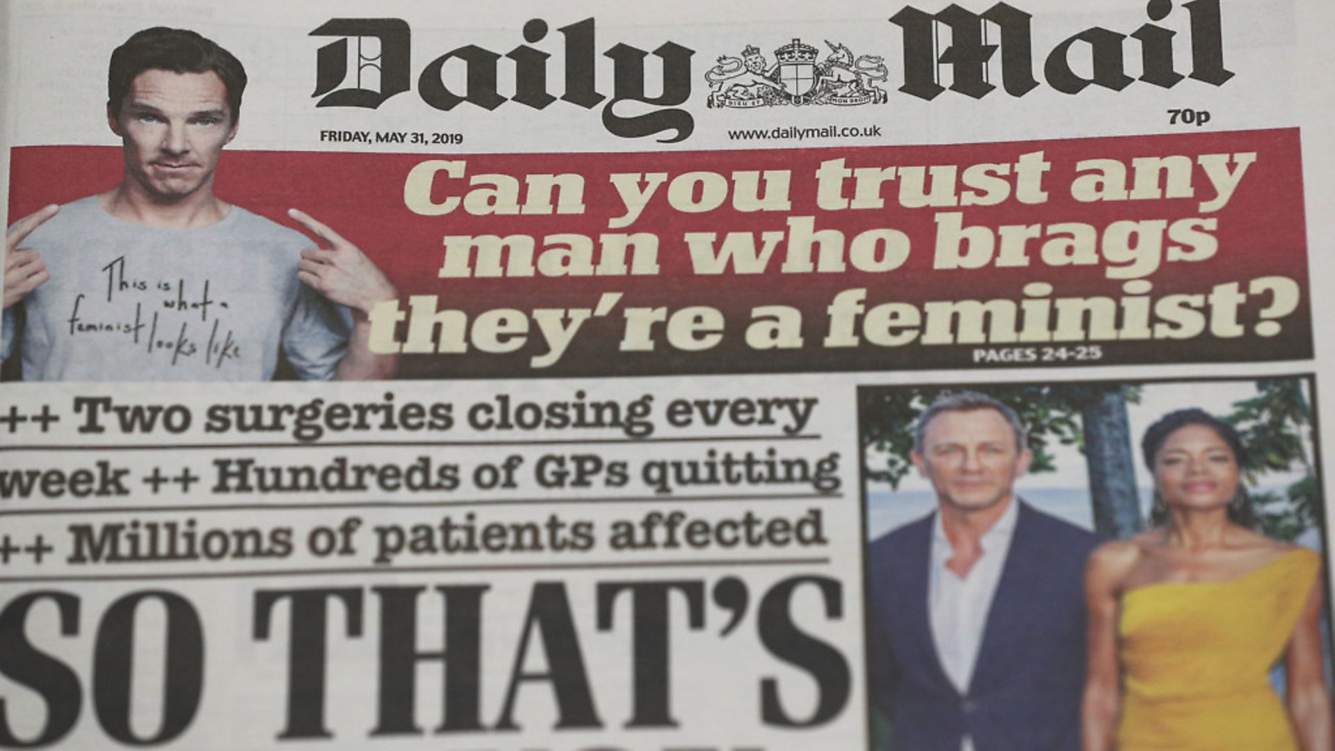 A masthead for a former edition of the Daily Mail. Photograph: Jonathan Brady/PA. - Credit: PA
