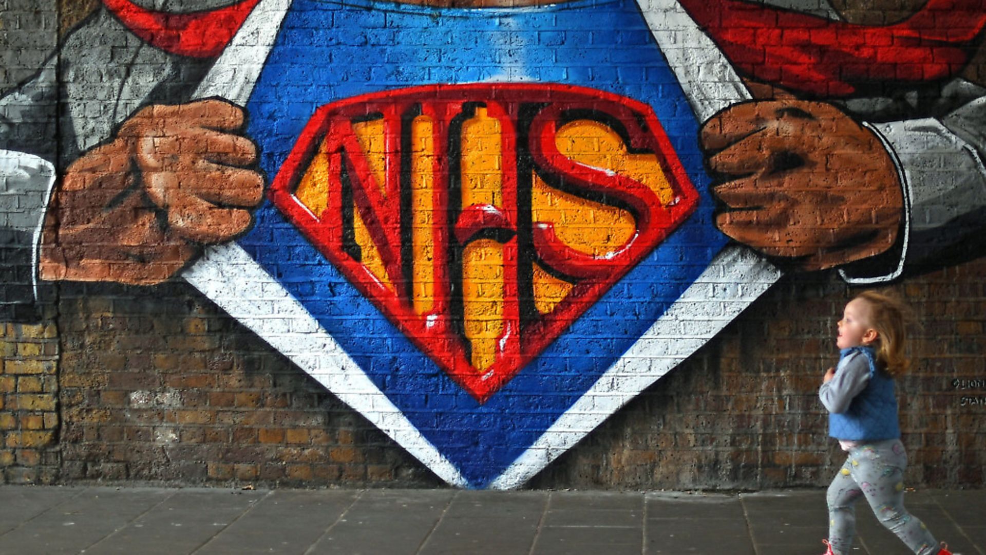 Graffiti in support of the NHS, near Waterloo Station, London. Photograph: Victoria Jones/PA. - Credit: PA