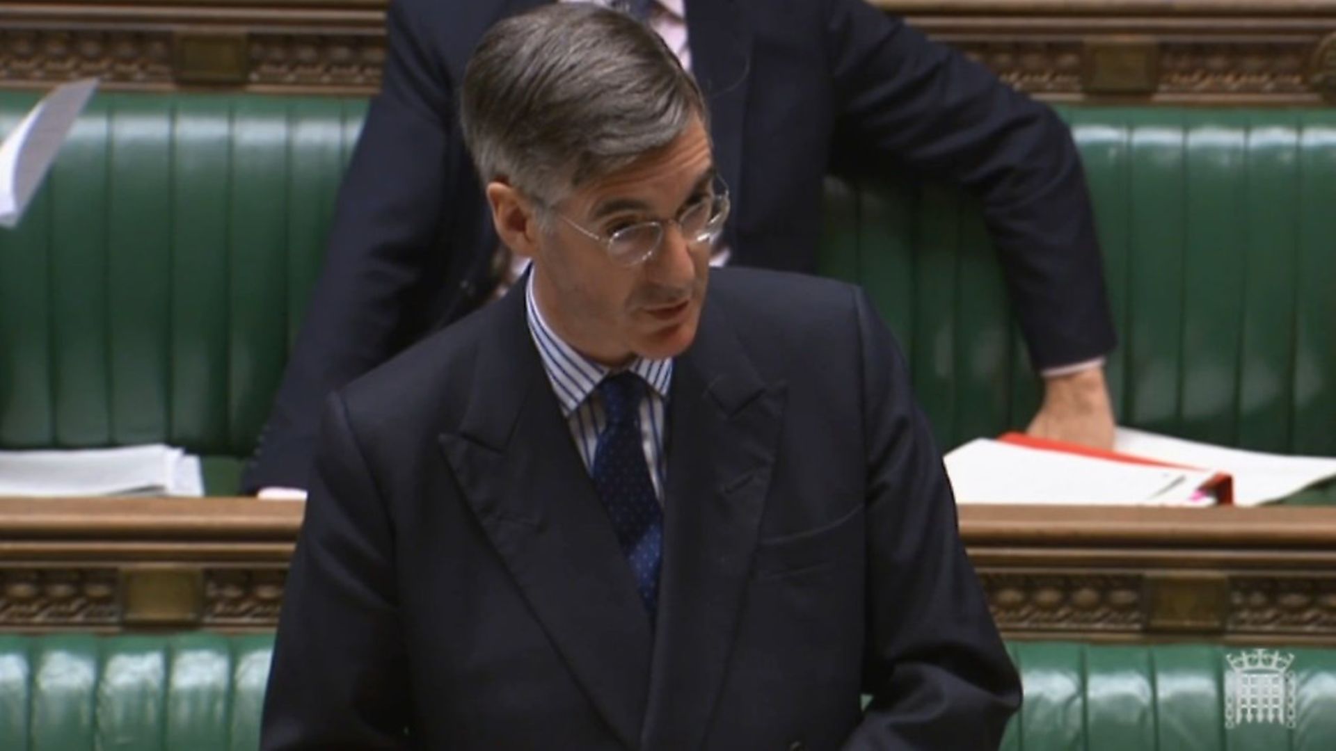 Jacob Rees-Mogg in the Commons. Photograph: Parliament TV. - Credit: Archant