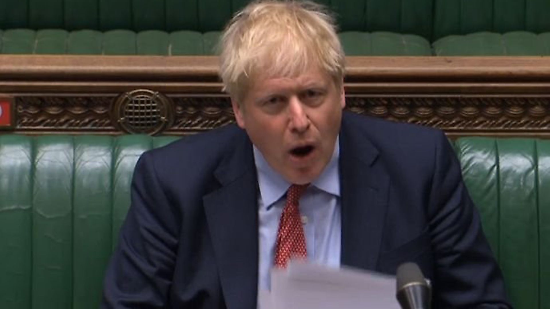 Boris Johnson at PMQs. Photograph: Parliament TV. - Credit: Archant