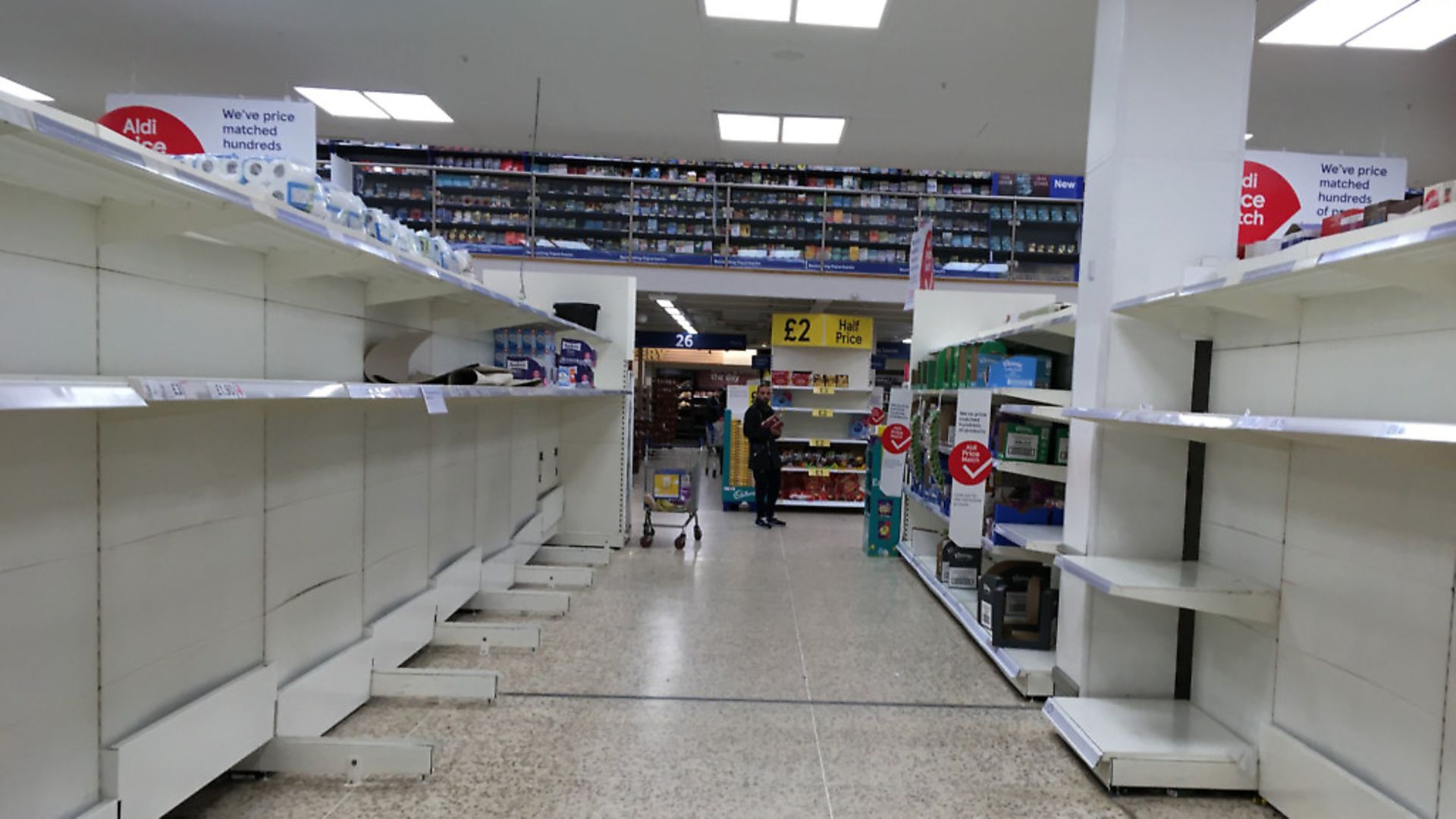 Panic buying has lead to empty shelevs in supermarkets. Photograph: Sherif El-Alfy. - Credit: Archant
