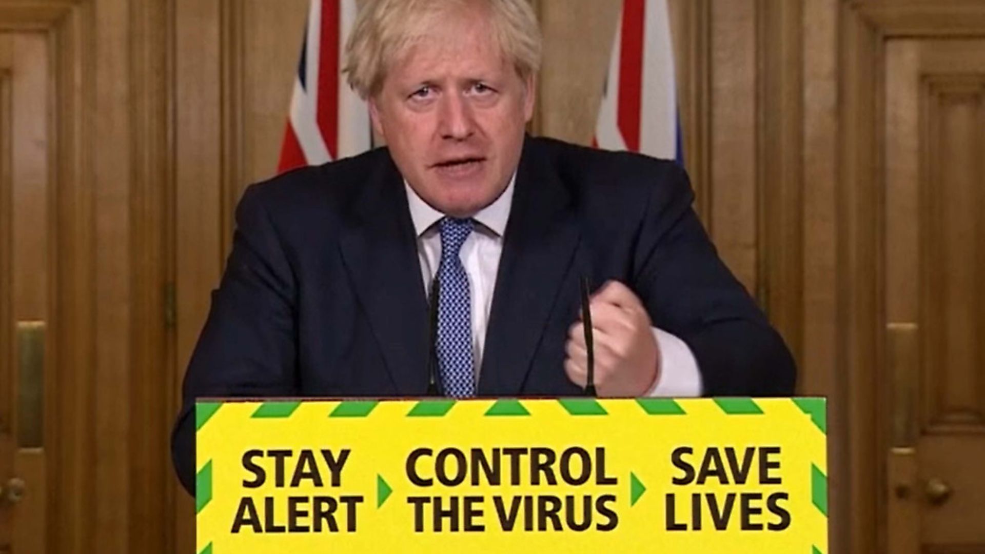 Prime Minister Boris Johnson speaking during a media briefing in Downing Street. Photograph: PA Video/PA Wire. - Credit: PA