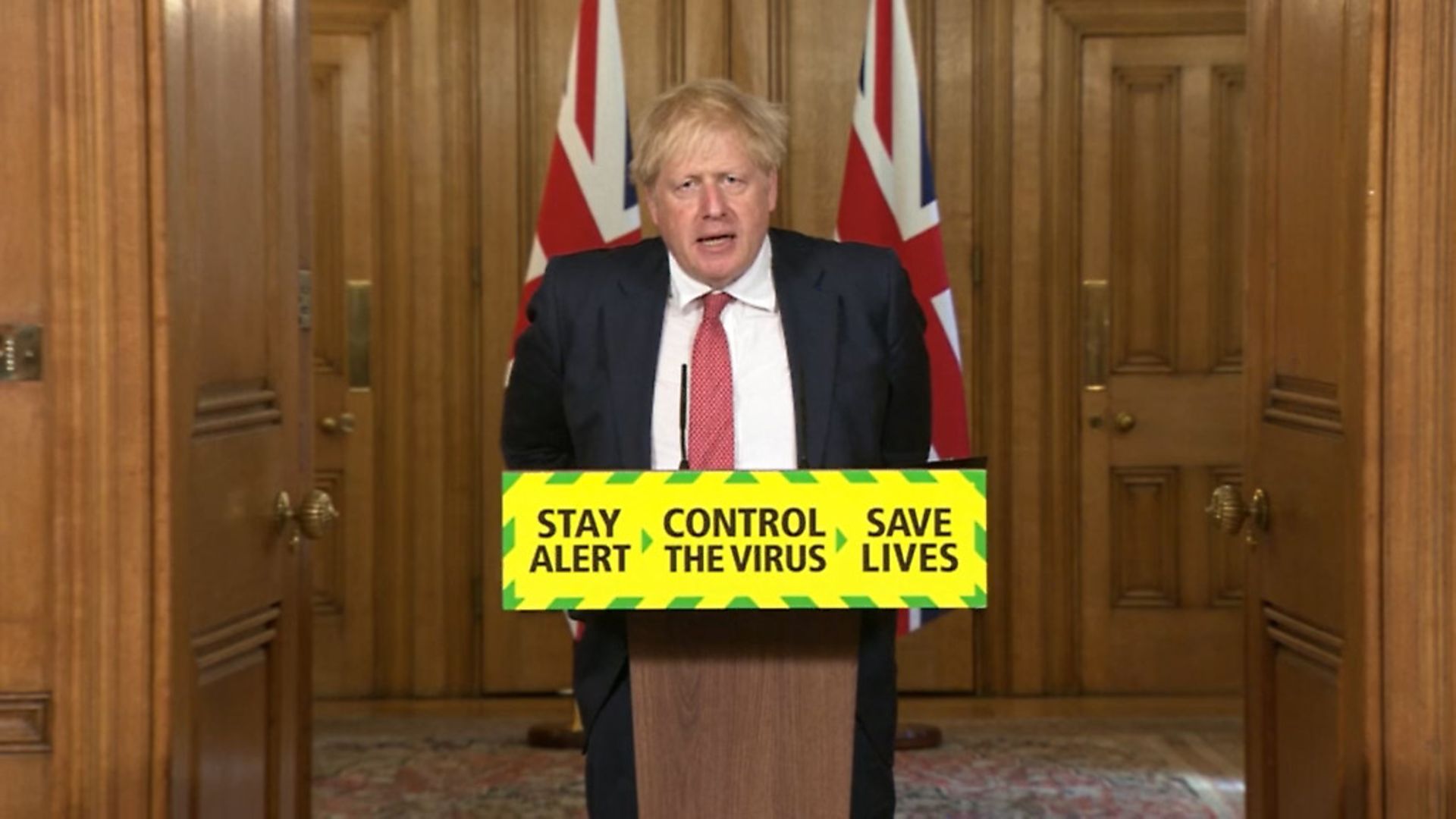 Prime minister Boris Johnson during a media briefing in Downing Street; PA Video/PA Wire - Credit: PA