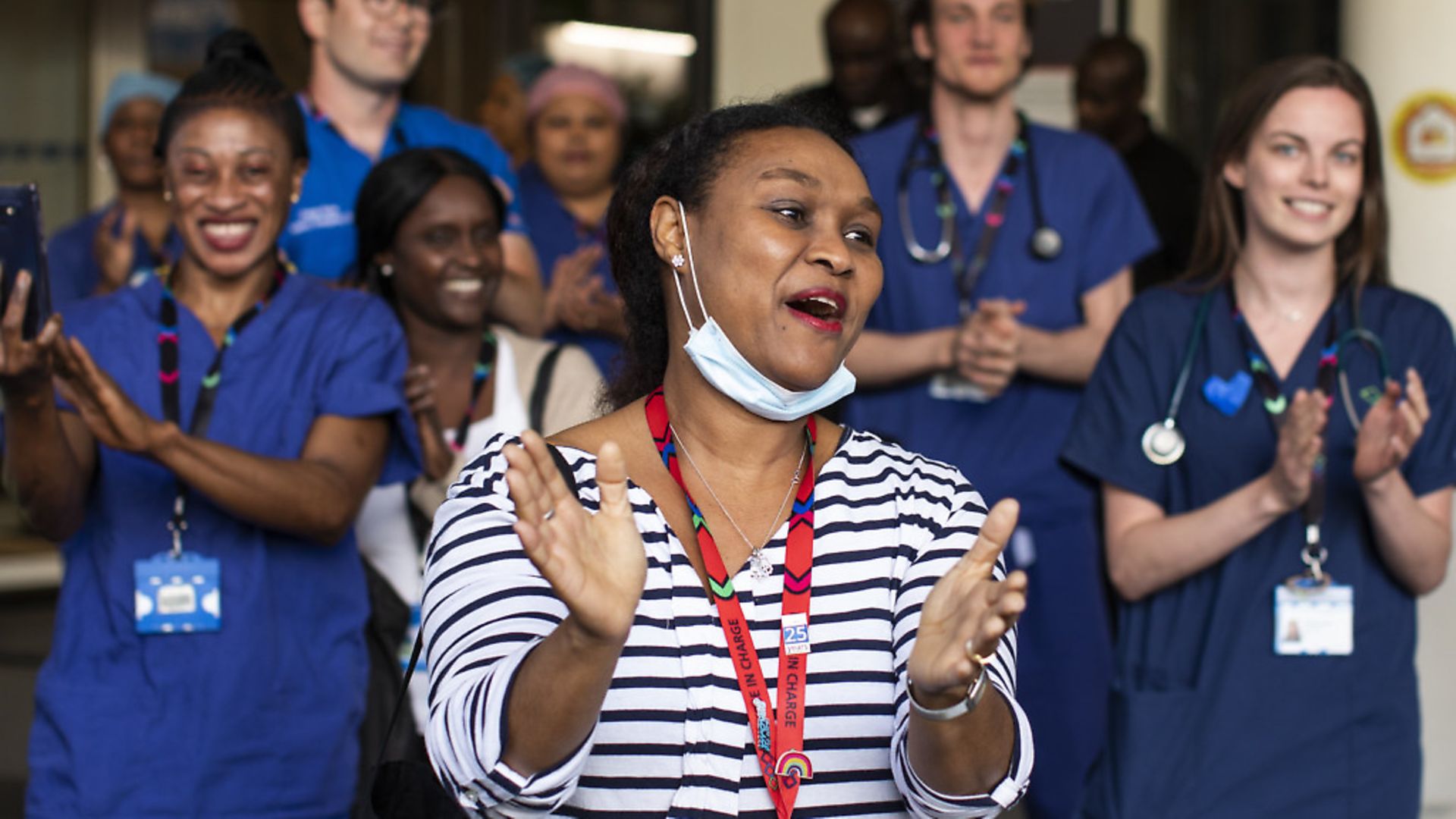 NHS staff and members of the public take part in the weekly "Clap for Our Carers" event at Chelsea & Westminster Hospital. Photo: Dan Kitwood/Getty Images - Credit: Getty Images