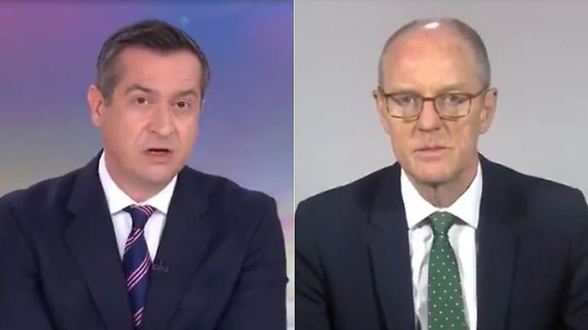 Sky News presenter Niall Paterson and Tory schools minister Nick Gibb; Sky News, Twitter - Credit: Archant