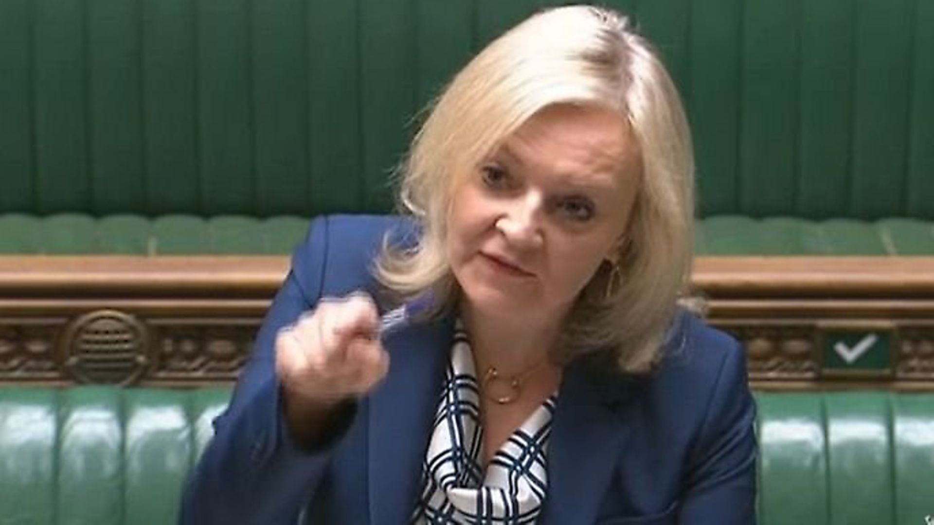 Liz Truss answers questions on former Australian prime minister Tony Abbott. Photograph: Parliament TV. - Credit: Archant