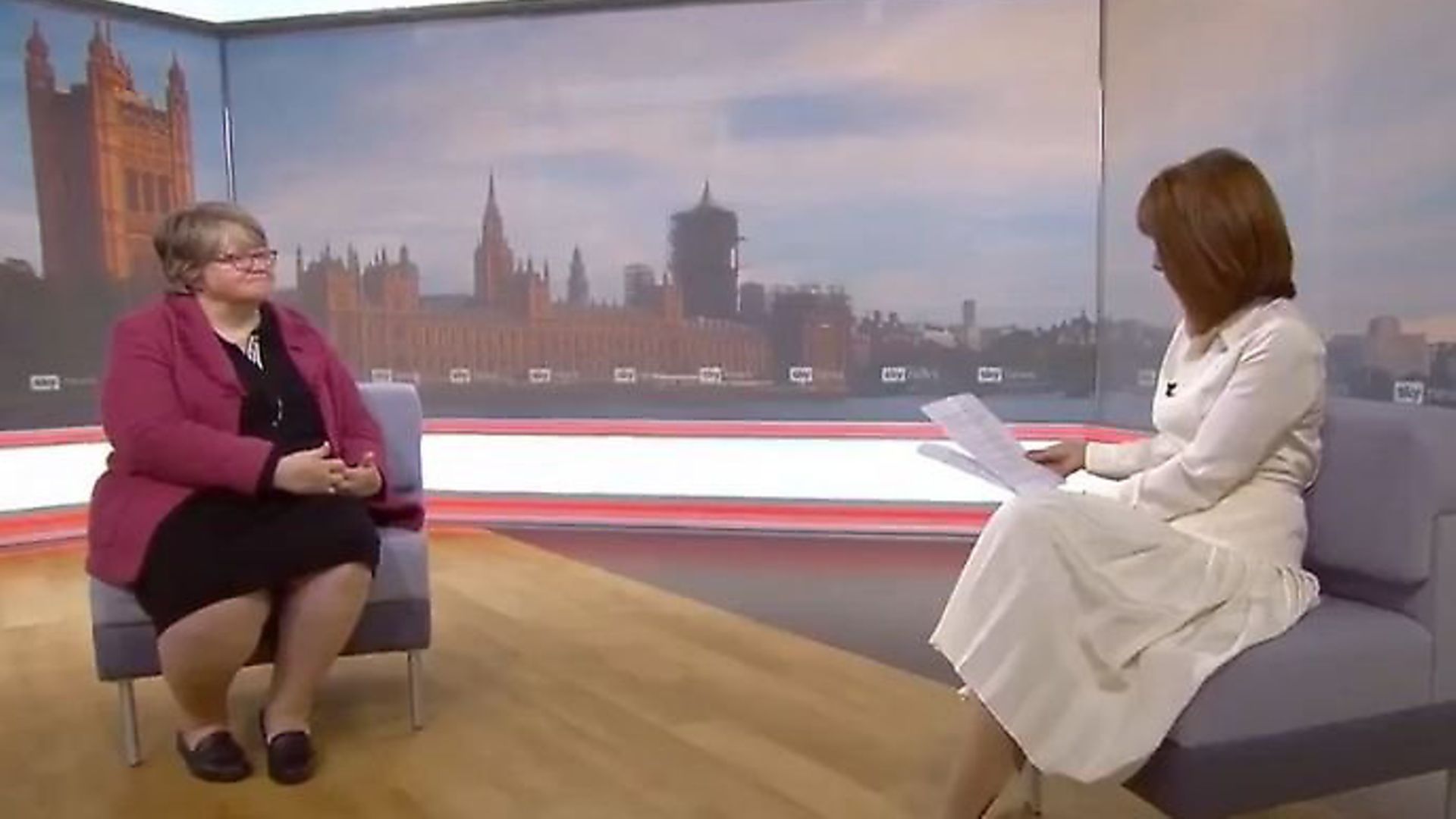 Therese Coffey has been criticised for a truly heartless response to questions about the death of an asylum seeker. Photograph: Sky News. - Credit: Archant