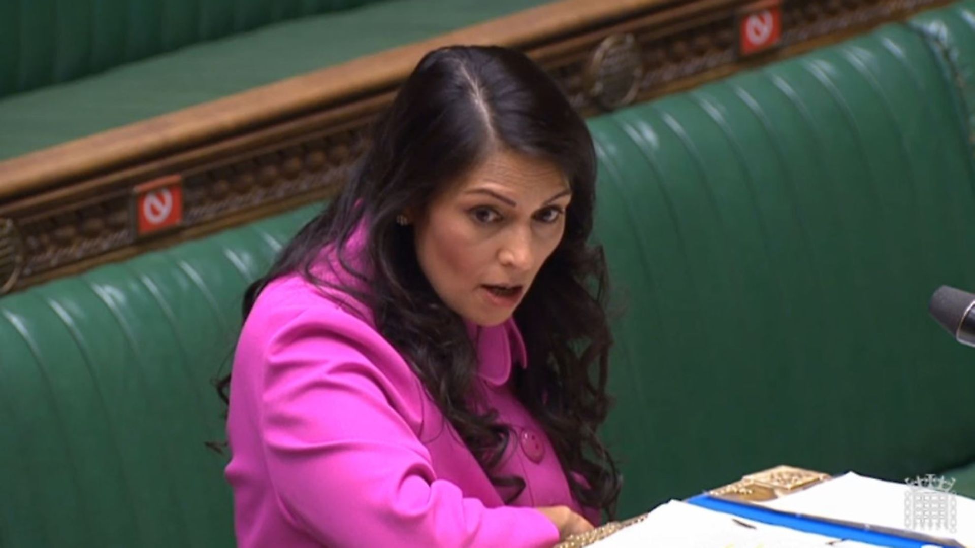 Home secretary Priti Patel in the House of Commons; House of Commons/PA Wire - Credit: PA