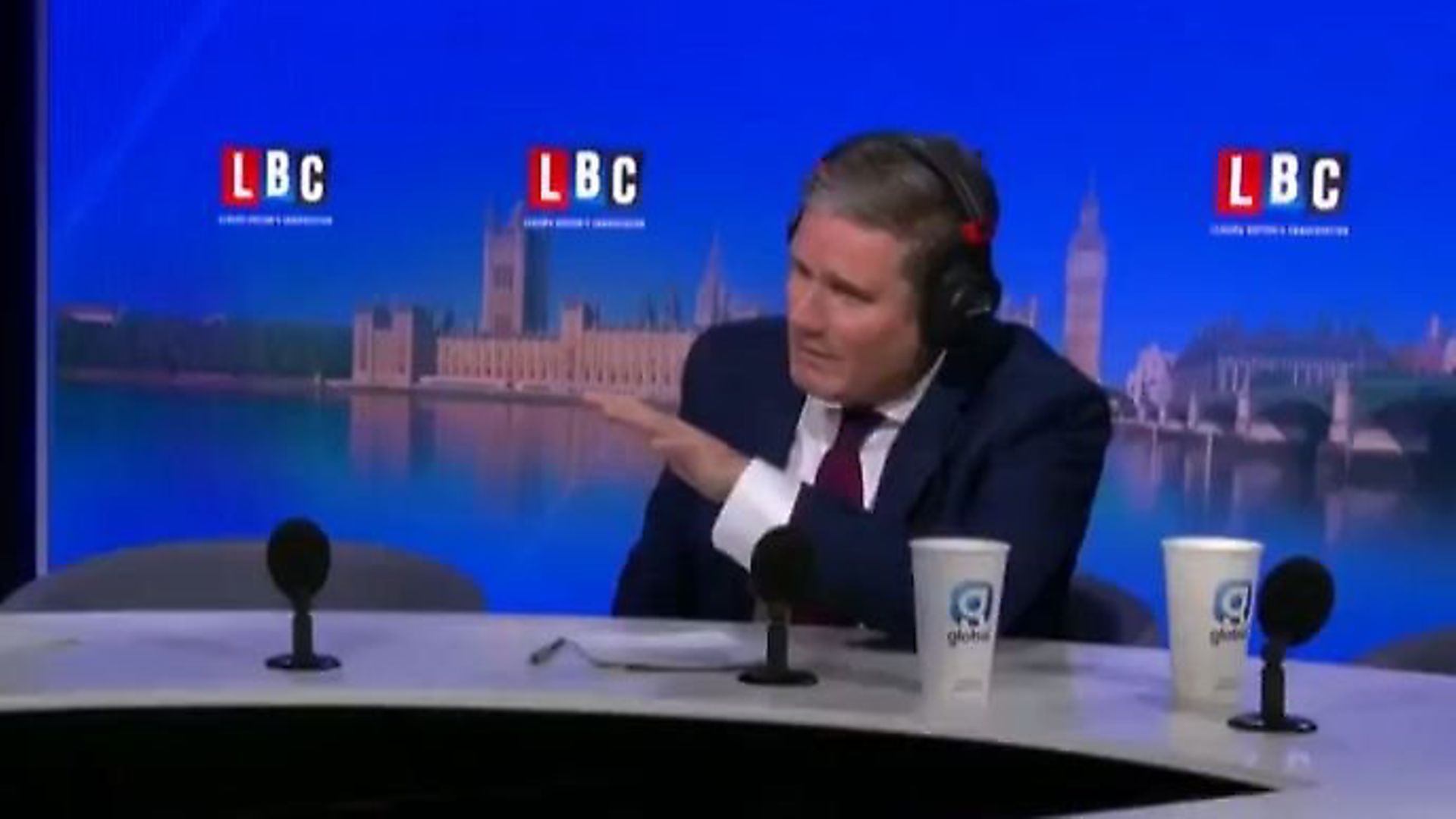 Keir Starmer appears on LBC. Photograph: LBC/Global. - Credit: Archant