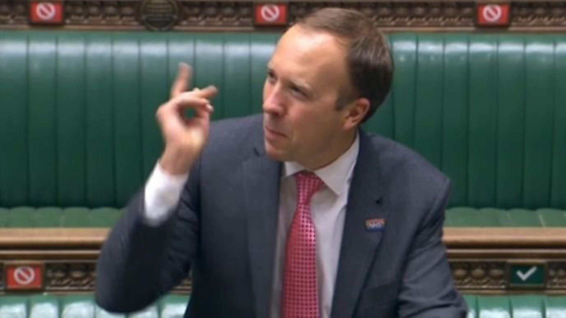 Matt Hancock in the House of Commons. Photograph:  Parliament TV. - Credit: Archant
