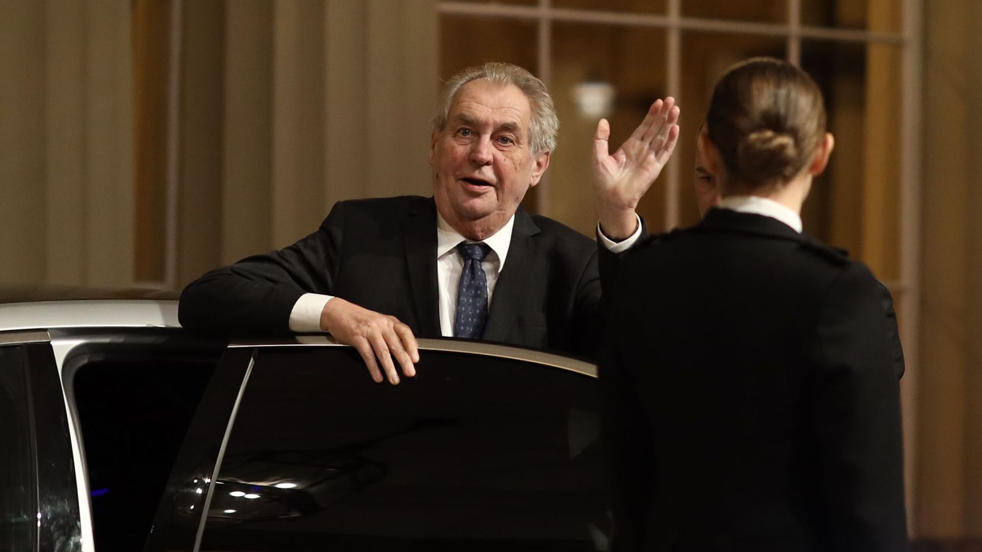 President of the Czech Republic Milos Zeman arriving for a reception at Buckingham Palace, London for Nato leaders to mark 70 years of the Nato alliance. - Credit: PA