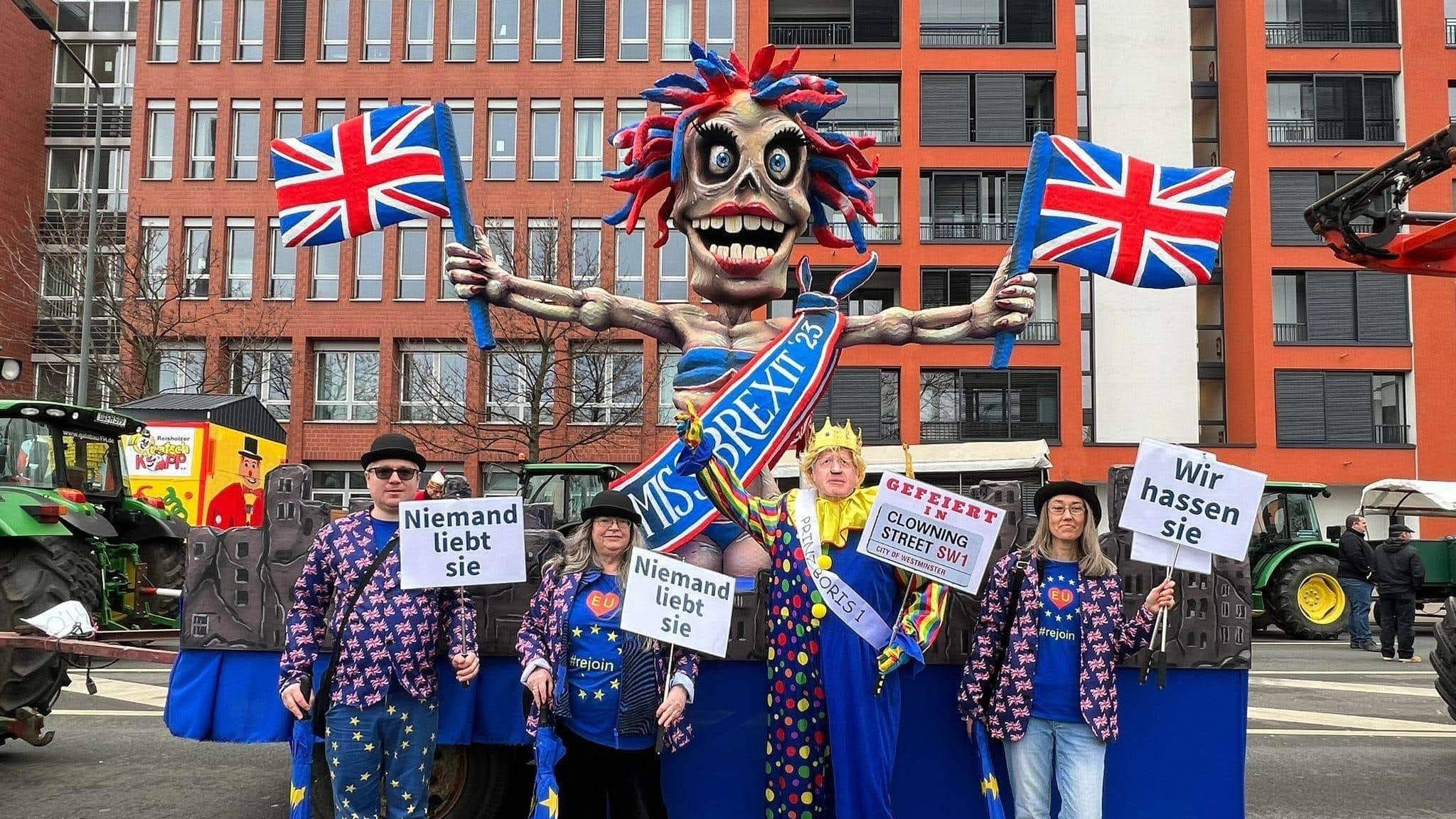 The team from EU Flag Mafia with the float