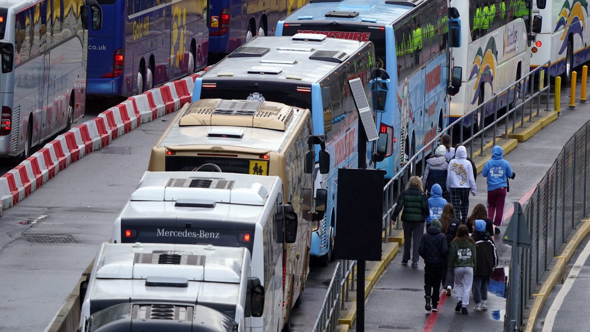 Coaches at the Port of Dover in Kent as the Easter getaway begins. Photo: Gareth Fuller/PA Wire/PA Images