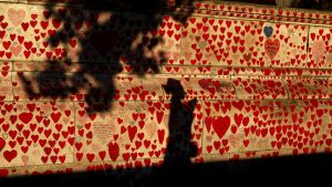 The Covid memorial wall in London. When Covid hit, there was no single minister responsible for emergencies. Photo: Jeff J Mitchell/Getty
