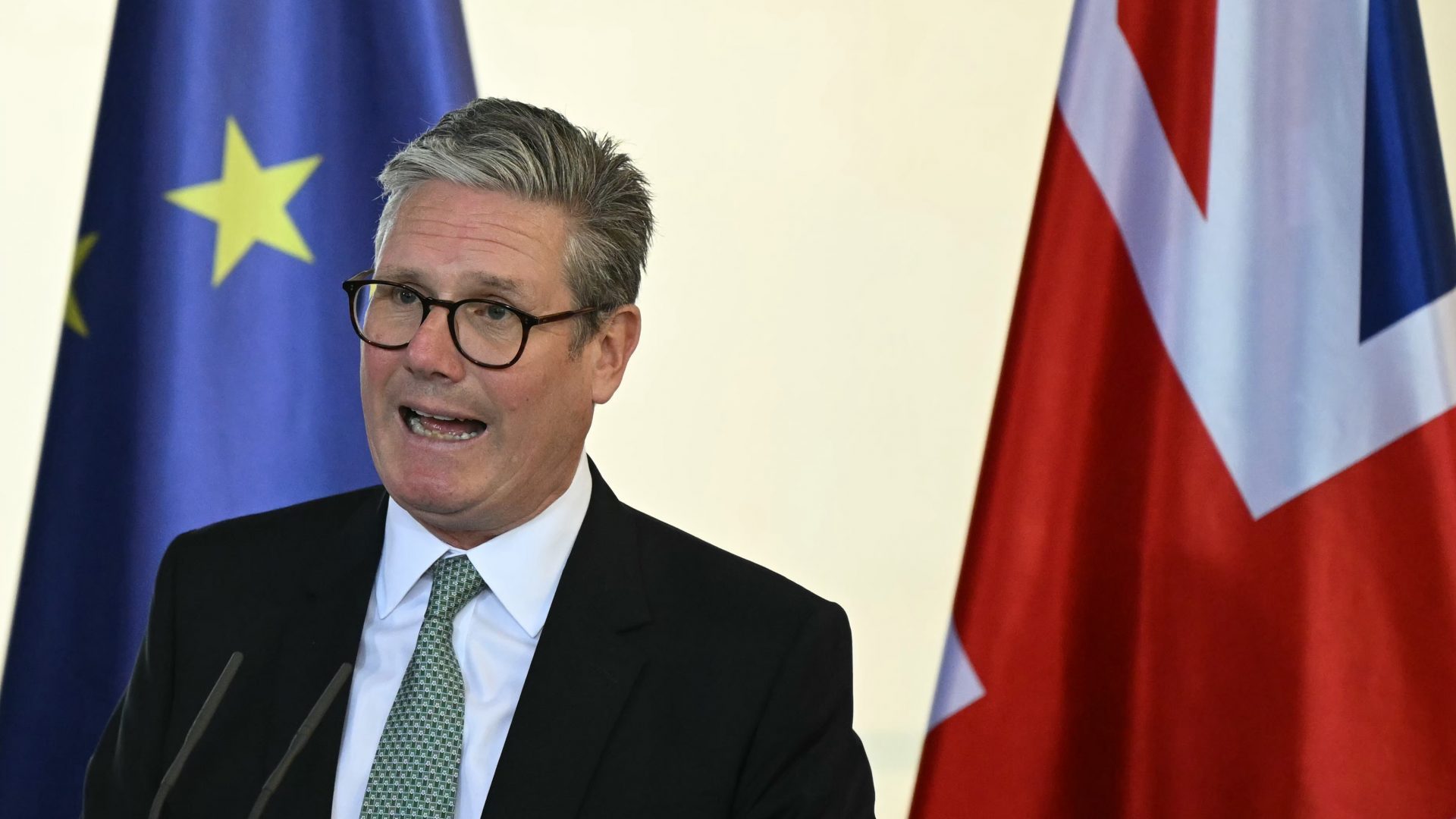 Keir Starmer attends a joint press conference with German Chancellor Olaf Scholz  (Photo by Justin Tallis - Pool/Getty Images)