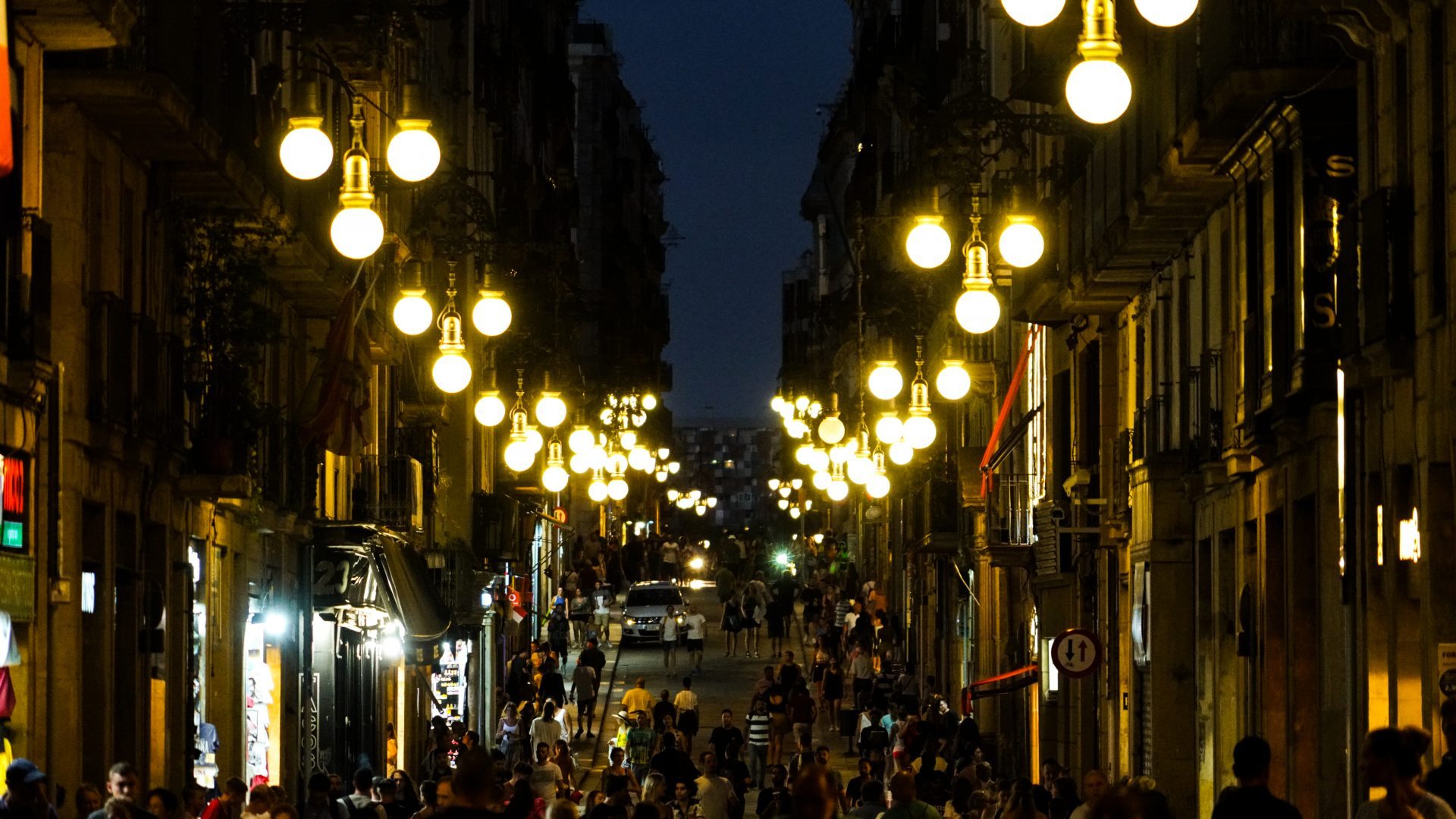 A night street view of old Barcelona, Spain. Photo: Getty images