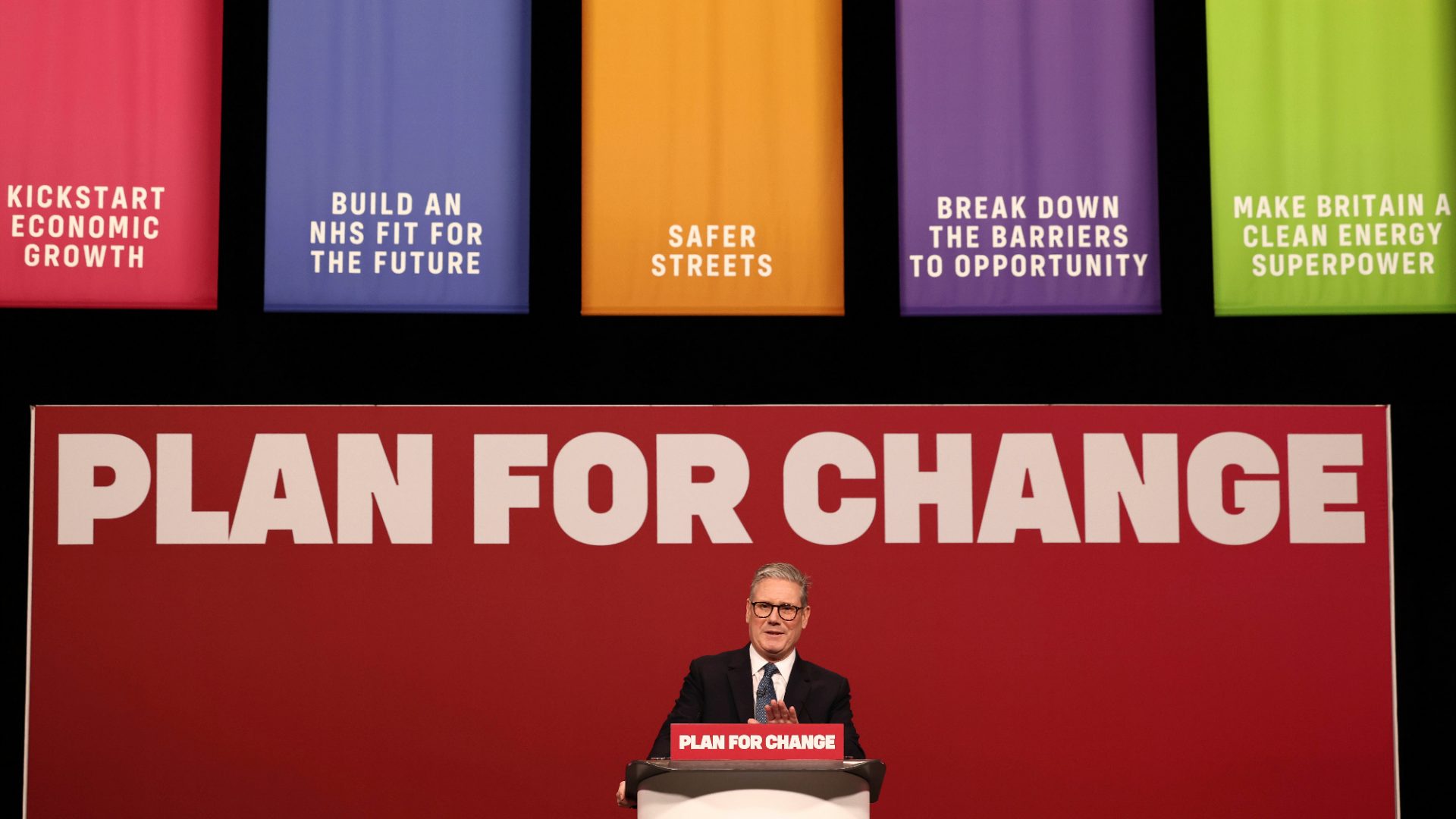 Keir Starmer delivers his ‘plan for change’ speech in which he details the six milestones he hopes to reach by 2029 – with one notable omission... Photo: Darren Staples/WPA Pool/Getty