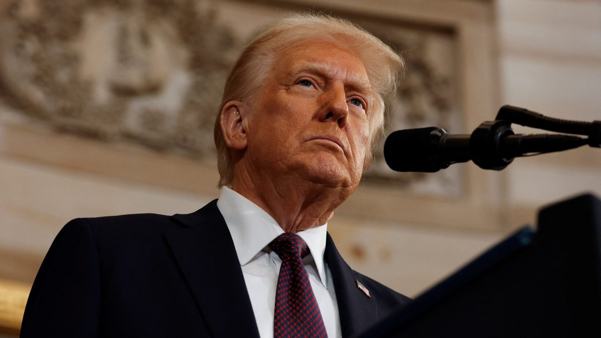 Donald Trump delivers his inaugural address. Photo: CHIP SOMODEVILLA/POOL/AFP via Getty Images