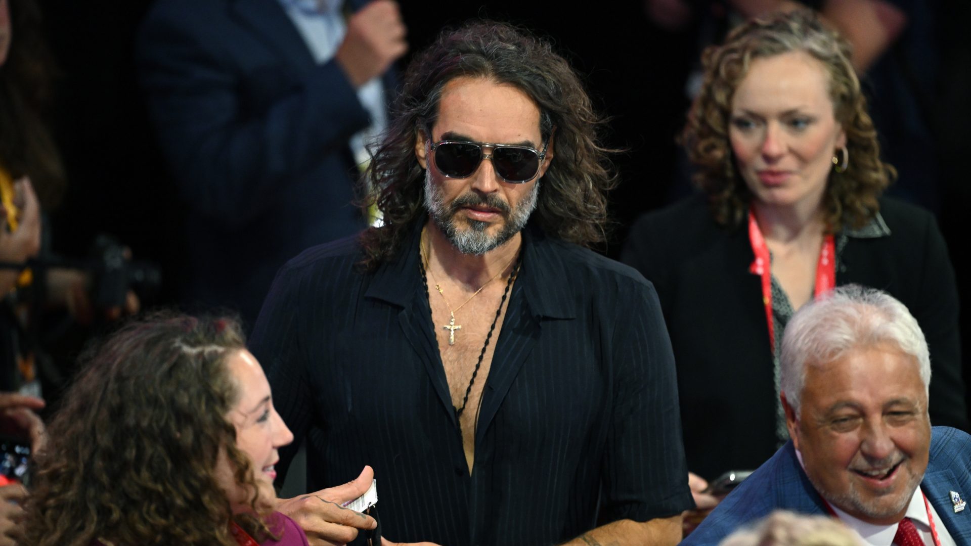Russell Brand attends the Republican National Convention in Milwaukee in 2024. Photo: Leon Neal/Getty Images