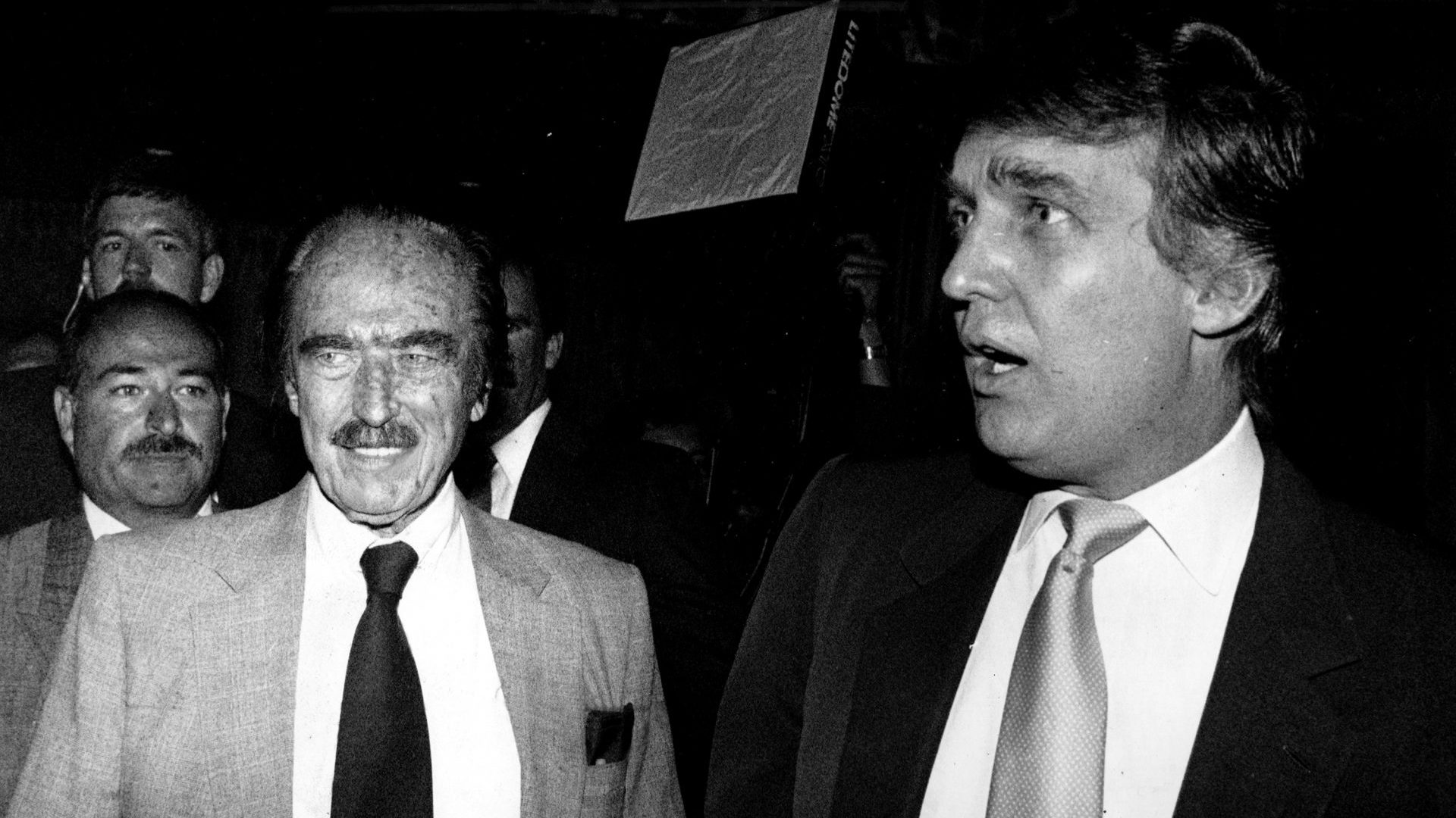 Donald Trump and his father, Fred, at a championship dinner on the evening of the Mike Tyson-Williams championship fight in Atlantic City, N.J. Photo: Dan Farrell/NY Daily News Archive via Getty Images