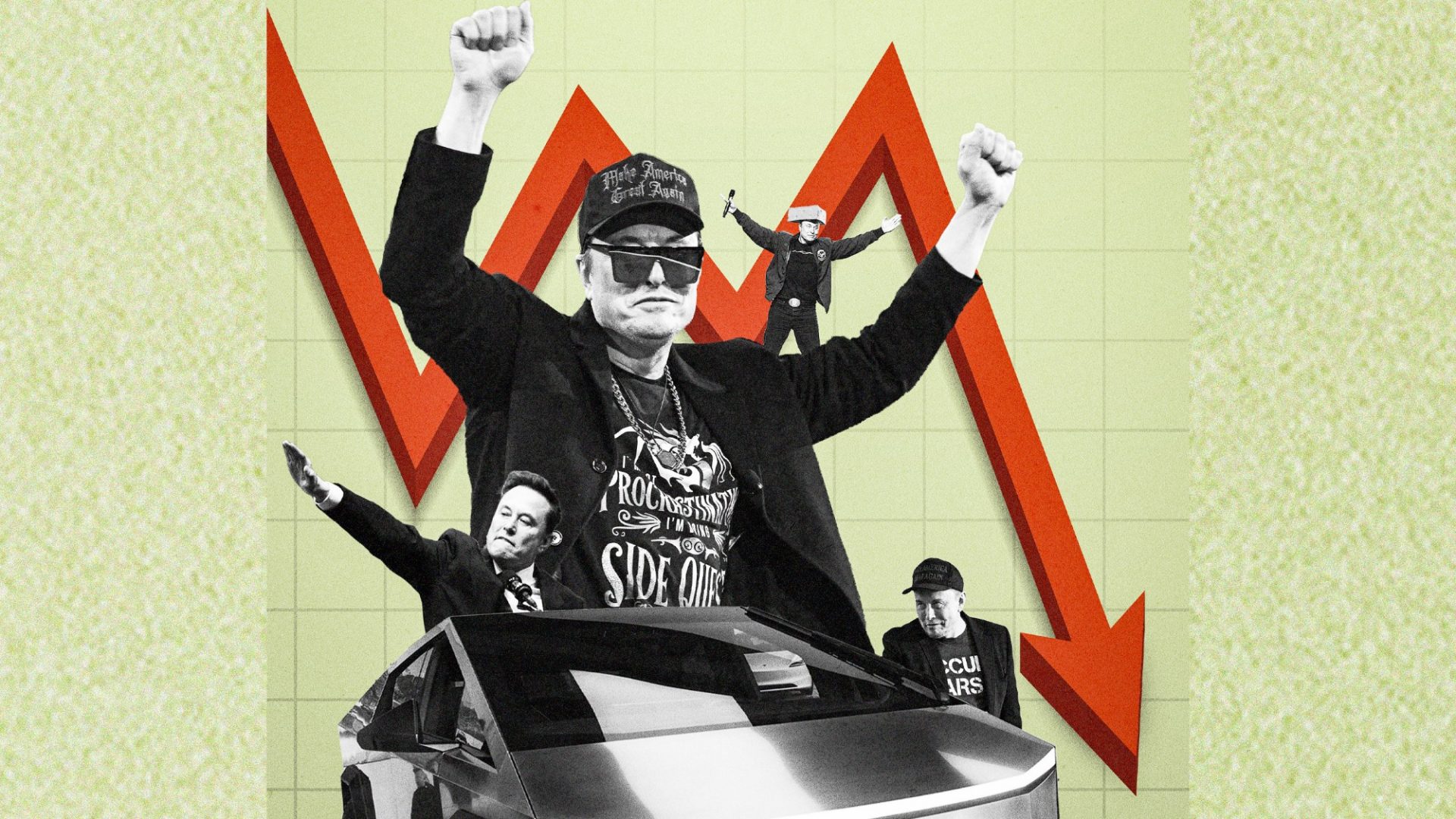 Elon Musk’s political failures, business troubles and personal neediness have turned admiration into global disdain. Image: TNE