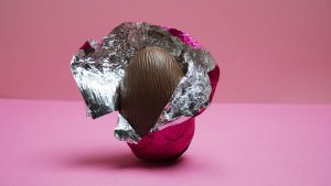 A half unwrapped Easter egg. Image: Getty