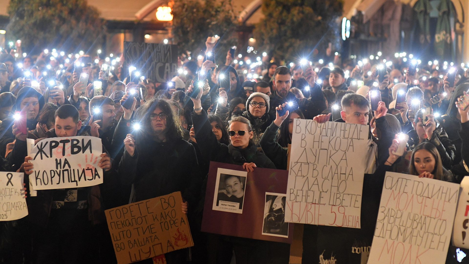 North Macedonia lowered flags to half mast and hundreds turned out for memorial events on March 17 as the Balkan nation mourned 59 people killed in a horrific nightclub blaze on the weekend. Photo: ROBERT ATANASOVSKI/AFP via Getty Images