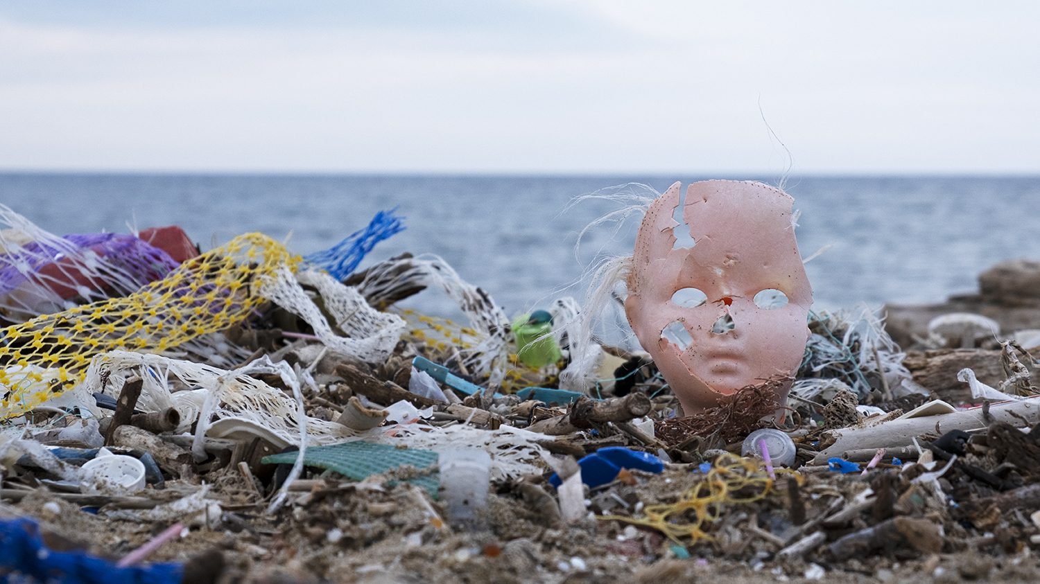 Plastic swept up on Italy's coastline. Photo: Enzo Suma