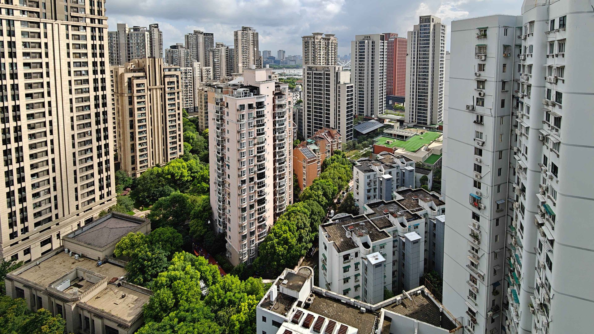Residential buildings are seen near Zhongshan South Road in Shanghai, China. Photo: CFOTO/Future Publishing via Getty Images