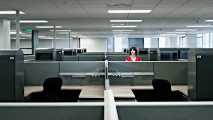 More than 80% of the British economy is made up of services, which often take place in boring-looking offices. Image: Getty