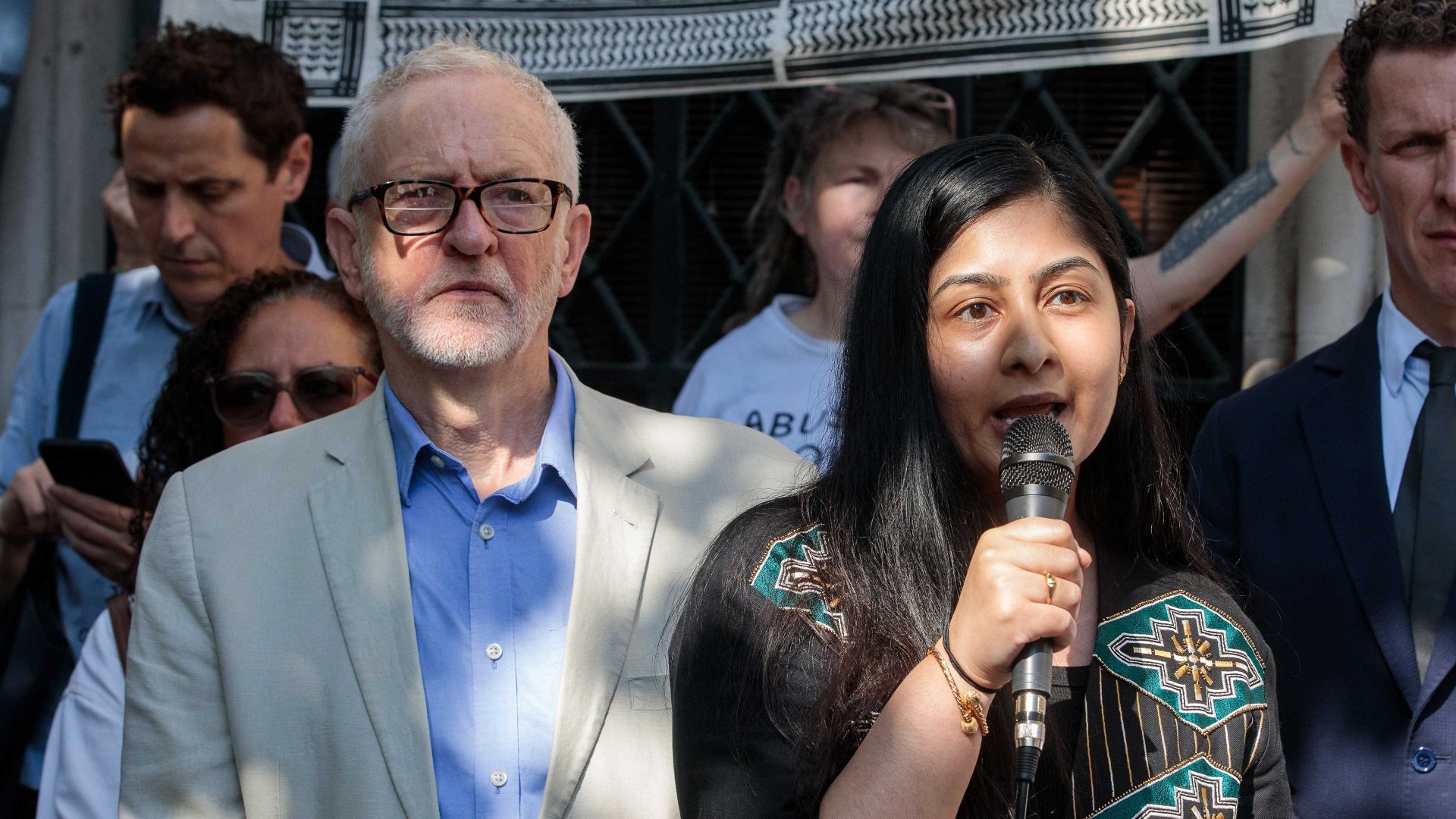 Jeremy Corbyn and Zarah Sultana. Photo: Mark Kerrison/In Pictures via Getty Images