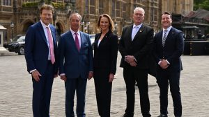And then there were four... James McMurdock (far right) has left the Reform group in Parliament. Photo: Leon Neal/Getty Images