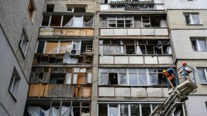 The aftermath of recent Russian bombardment in Kharkiv. IMAGE: Scott Peterson/Getty