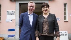 Michael Gove and Sarah Vine after voting in the Brexit referendum. Photo: Jack Taylor/Getty Images