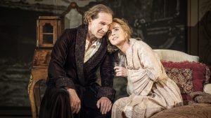 Ralph Fiennes as Henry Irving and Miranda Raison as Ellen Terry in Grace Pervades at Theatre Royal Bath. Photo: Marc Brenner