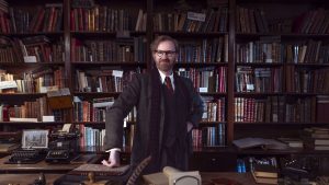 Mark Gatiss as Gabriel Book in his new 1940s-set drama, Bookish, which can be seen on U&Alibi. IMAGE: ALIBI