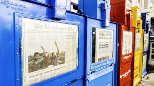 The Washington Post on sale at a kiosk. Photo: Getty