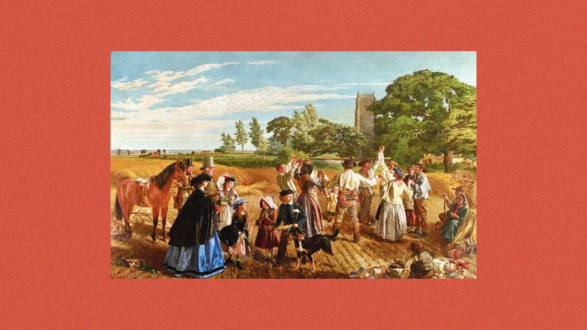 'Hallo Largesse', a Harvest Scene in Norfolk,by
William Maw Egley (1826–1916). Image: National Trust, Scotney Castle