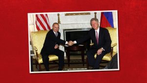 Vladimir Putin and Bill Clinton get together for a private meeting after Clinton addressed the United Nations Millenium Summit. Photo: Harry Hamburg/NY Daily News Archive via Getty Images